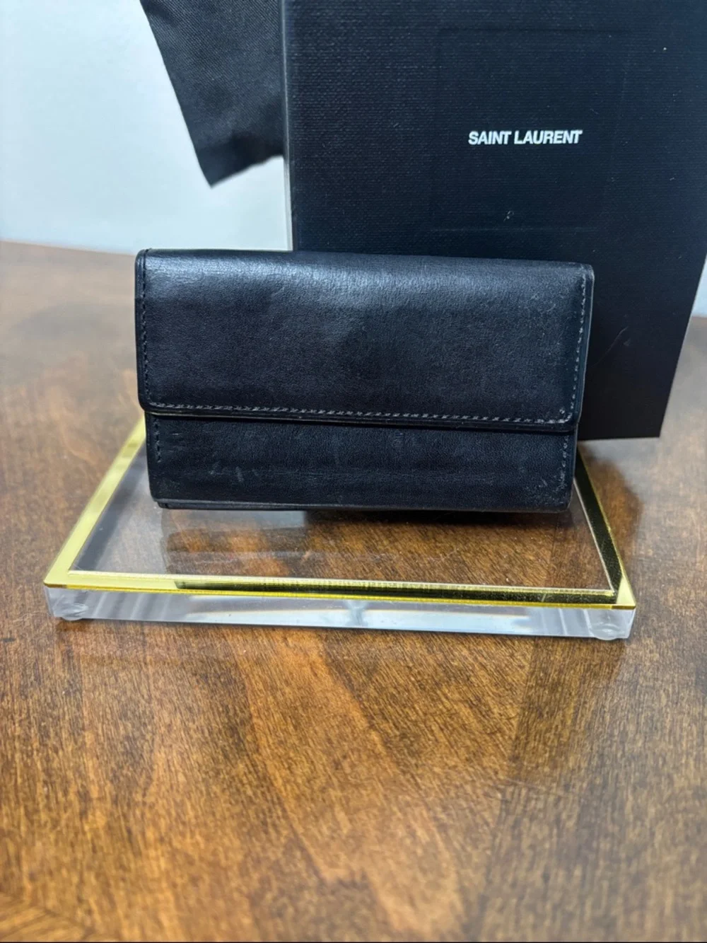 Yves Saint Laurent Black Leather Key & Card Holder Wallet- Full Inclusion - Picture 8 of 16